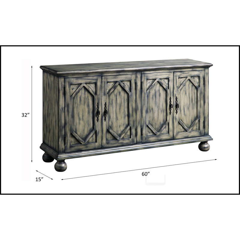 Pavan Rustic Gray Finish Console Cabinet