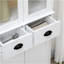 Armoire de rangement autoportante de style traditionnel de 61 po avec portes à fermeture douce, tablettes réglables et 2 tiroirs HOMcom, blanc, pour le salon, la salle à manger, blanc
