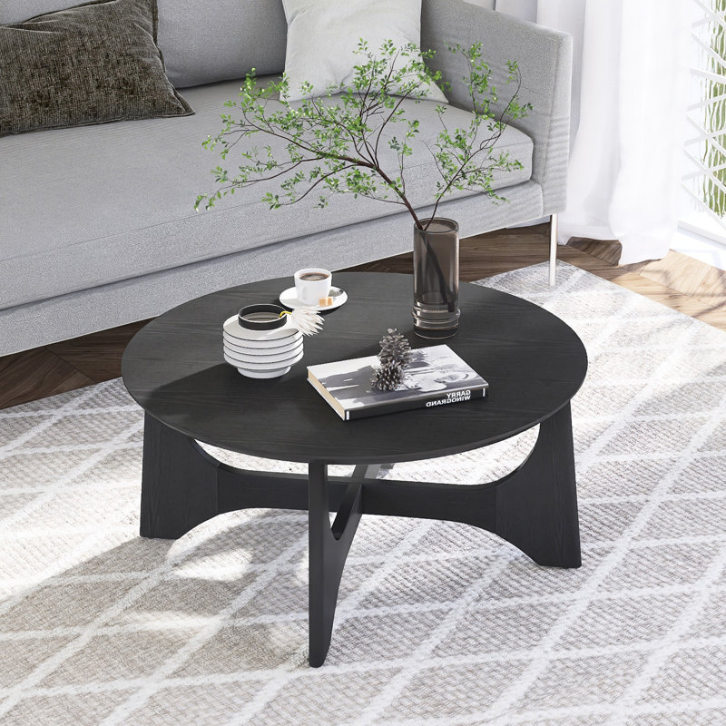 Table basse moderne avec pieds réglables Modern, H 17,5 po x L 36 po x l 36 po