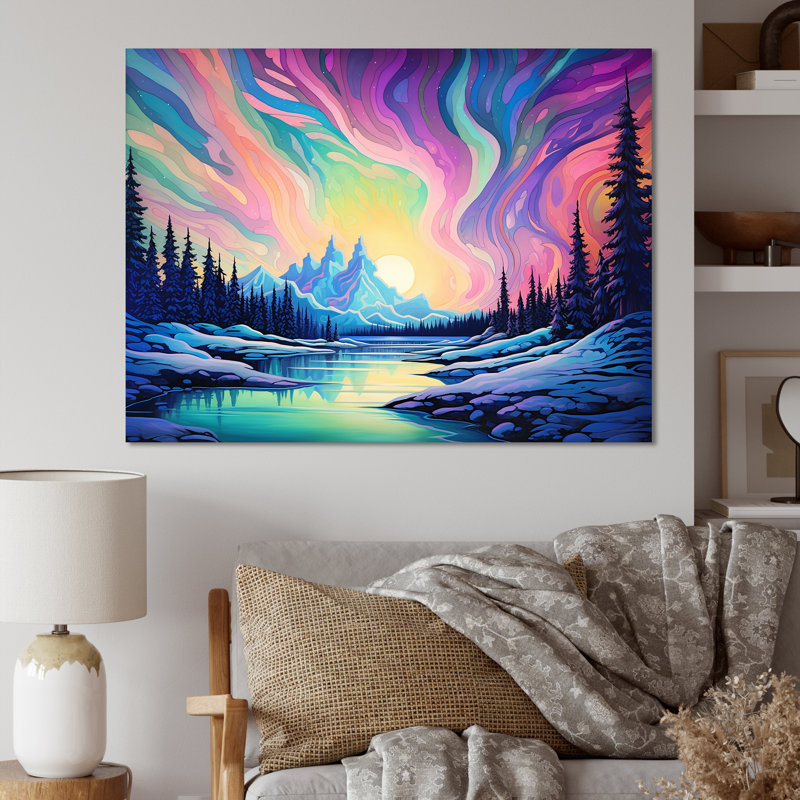 Impression sur toile Kawaii Borealis Lamdscape I, H 12 po x l 20 po x P 1 po, Toile tendue