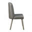 Ensemble de 2 chaises d'appoint en polyuréthane avec siège et dossier rembourrés, gris et chêne gris