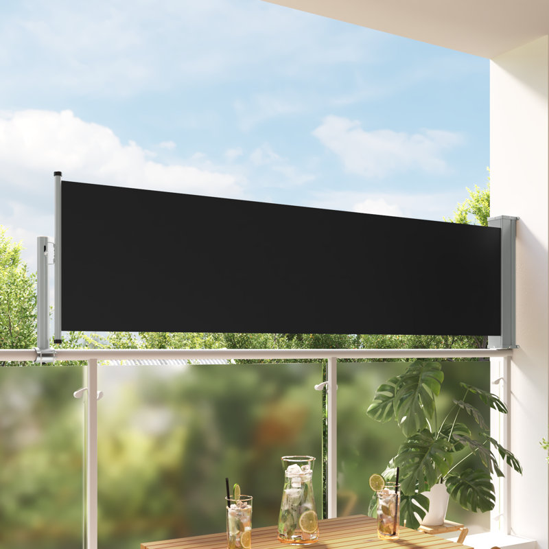 Polyester Cover Retractable Patio Awning, 31.5" H x 118.2"  W
