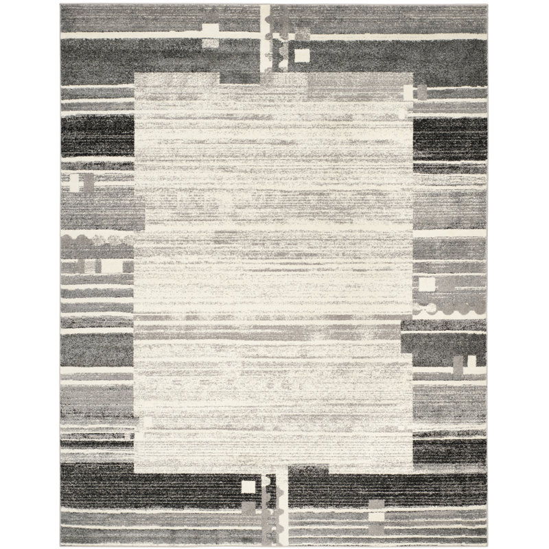 Tapis crème / gris Casey-Marie, Rectangle 8 pi 6 po x 12 pi