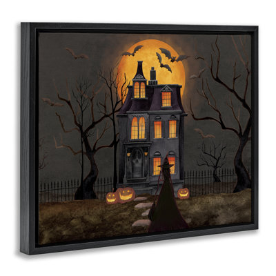 Cadre flottant Bats Over Haunted Mansion, design par Nicole Tamarin
