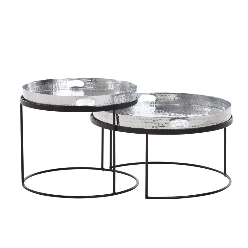 Gunalda Frame Coffee Table, Silver/Black
