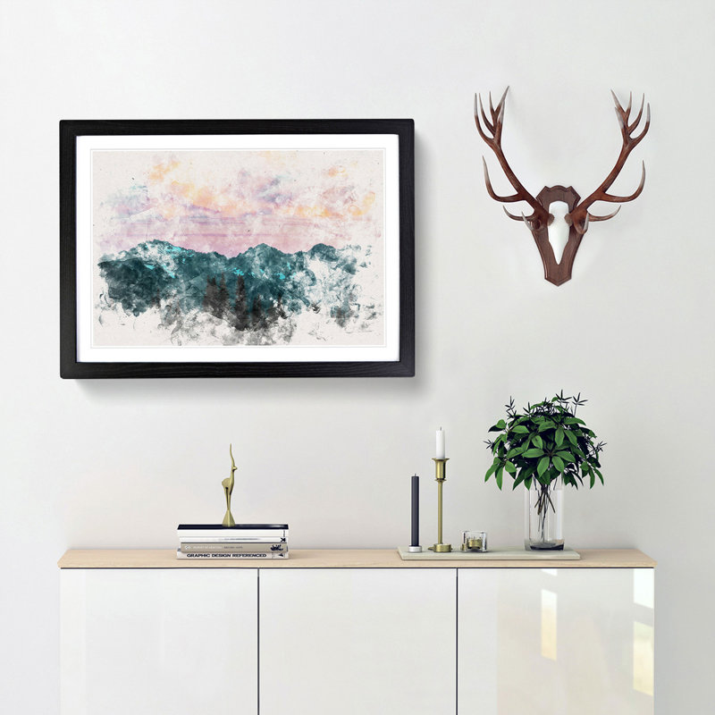 Mountain Divide - Framed Print, Black Framed, 62cm H x 87cm W x 2cm D