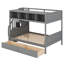 Lit superposé avec tablettes, escalier de rangement et 2 tiroirs-997766881