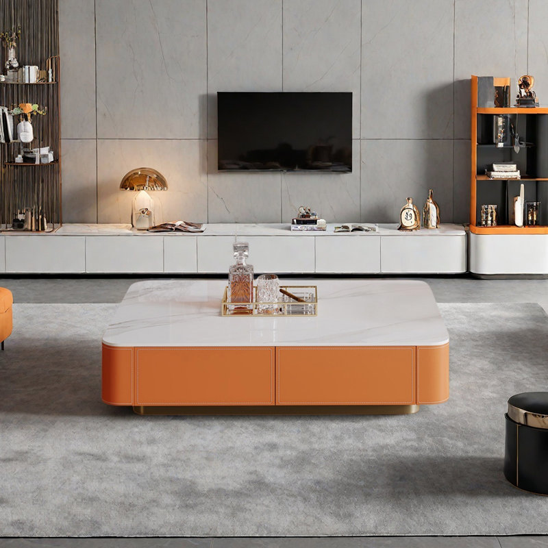 Table basse rectangulaire, H 14,2 po x l 59,1 po x P 31,5 po