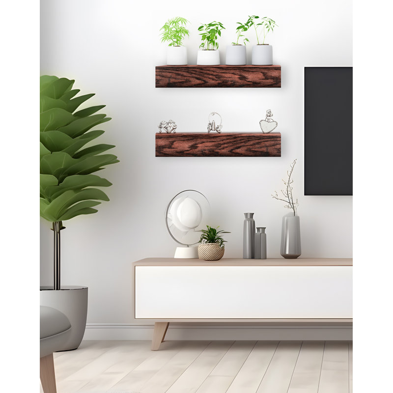 Tablette flottante 2 pièces Jaid, H 5 po x l 21 po x P 7 po, Cerise noir