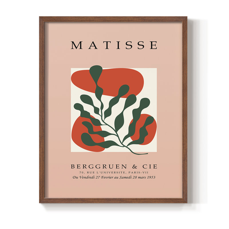 Matisse CEC XXIX, reproduction encadrée - bois massif, Brun, H 10 po x l 8 po