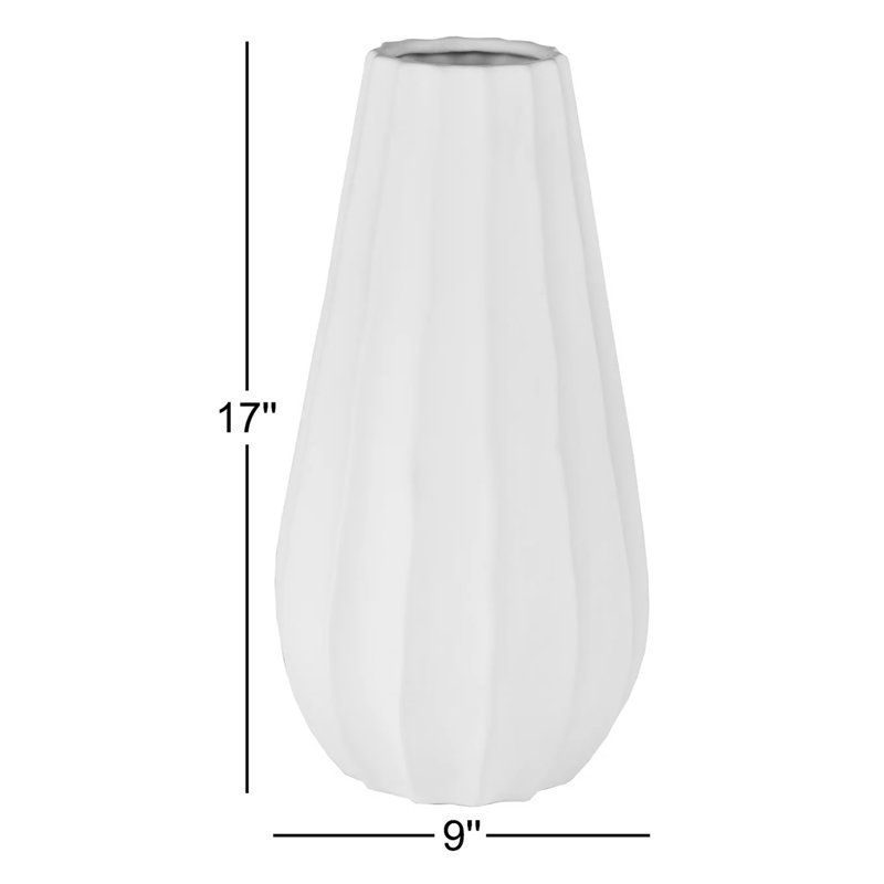 Ivory 17'' Ceramic Table Vase, Ivory