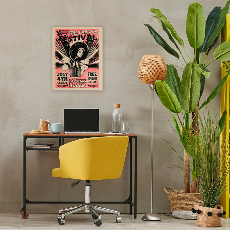 Affiche rétro sur toile, design par Ali Chris, H 20 po x l 16 po