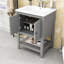 Meuble-lavabo simple autoportant 24 po avec plateau en céramique Nimal-299591850