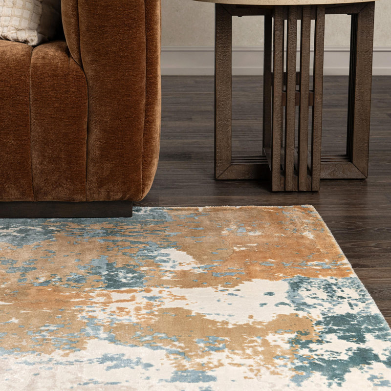 Vienna Cotton Blend Accent Rug, Blue, Rectangle 5' x 6'