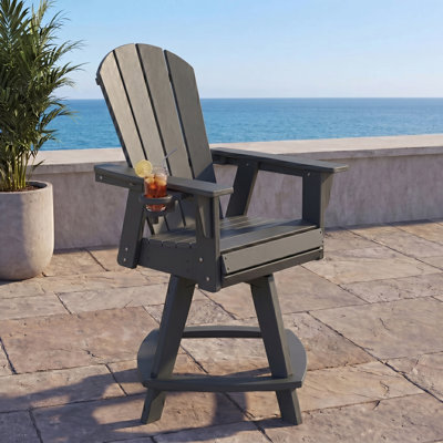 Adirondack Swivel Counter Chair with Cup Holder