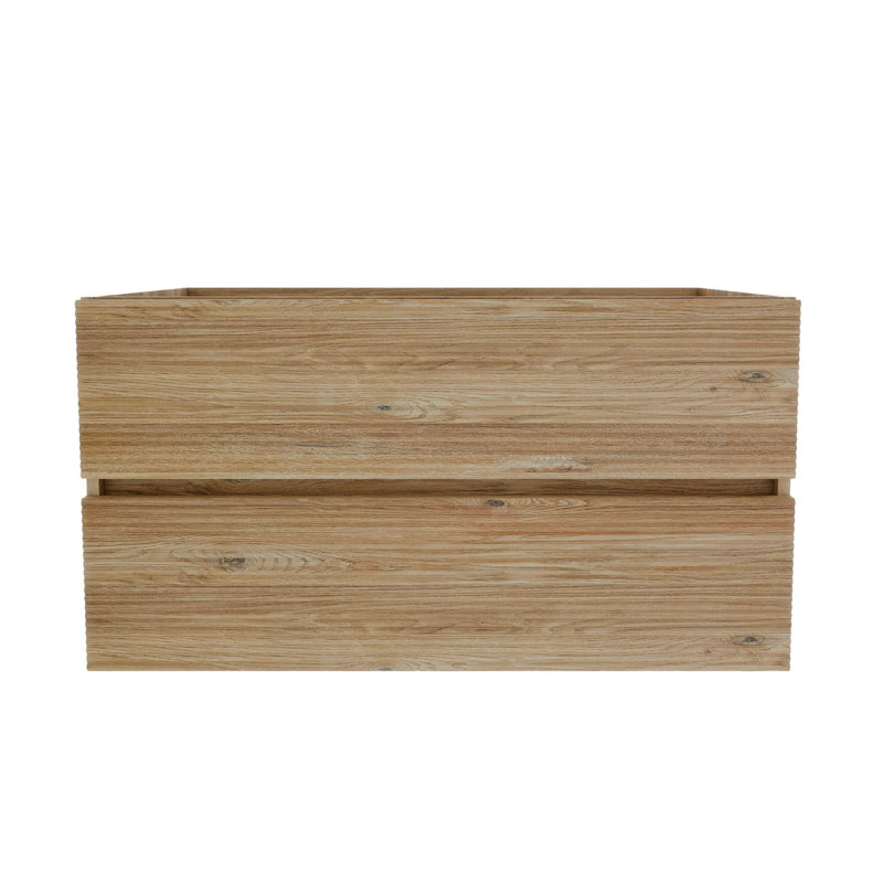 Grace 36" Rough Oak+Rough Oak Bathroom Vanity with double Soft Drawers, 18.91" H x 35.54" W x 17.93" D