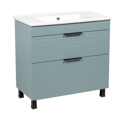 Jakkar-F_Meuble-lavabo autoportant moderne avec lavabo - panneau de fibres à densité moyenne résistant au feu non toxique - 34 po - miroir 28 po - PVC