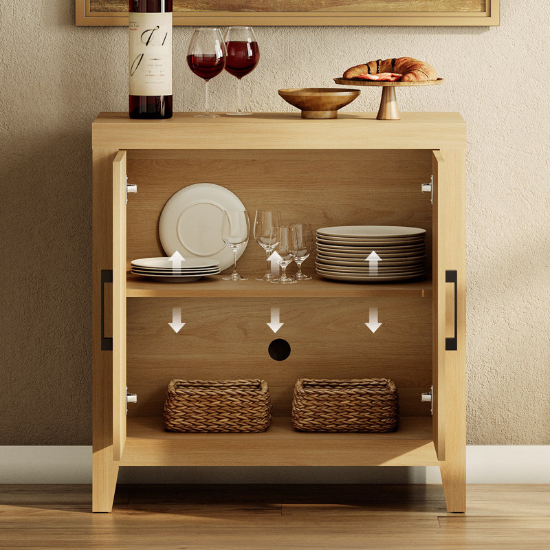 Buffet Cabinet With Storage, 62" Large Sideboard, Kitchen Cabinet With Door And Adjustable Shelf, Modern Farmhouse Wood Console Table For Kitchen, Dining Room, Living Room