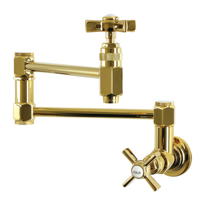 Kingston Brass Millennium Two-Handle 1-Hole Wall Mount Pot Filler Faucet