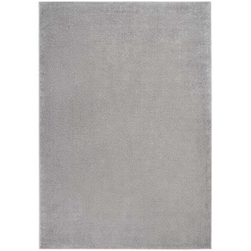Mullican Sandy Solid Silver/Grey Easy Care Indoor/Outdoor Area Rug, Runner 2'2" x 10'