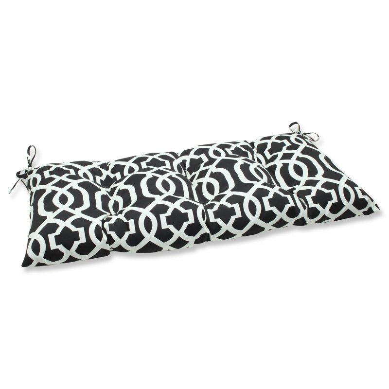 Dillan Outdoor 5'' Loveseat Cushion, Black / White
