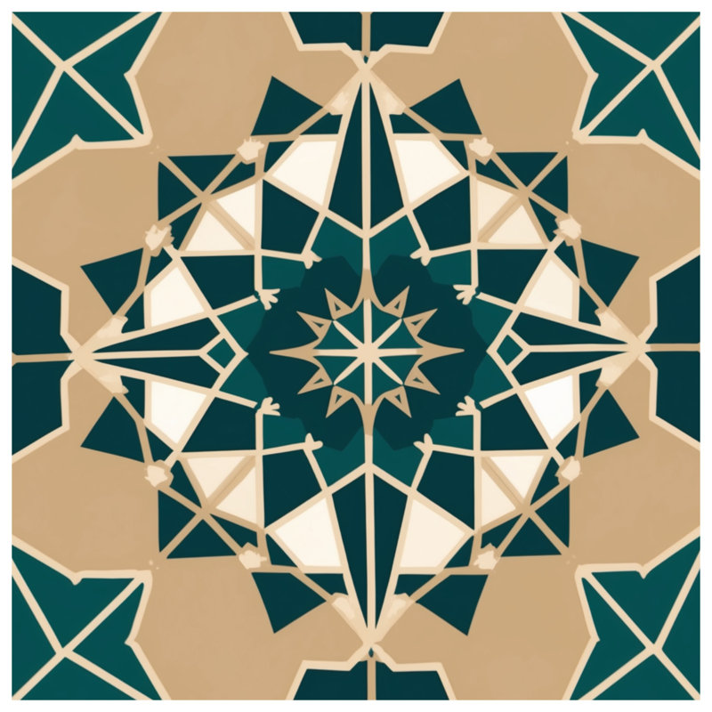 Tapis de bain à motif géométrique Mandala, L 34 po x L 21 po