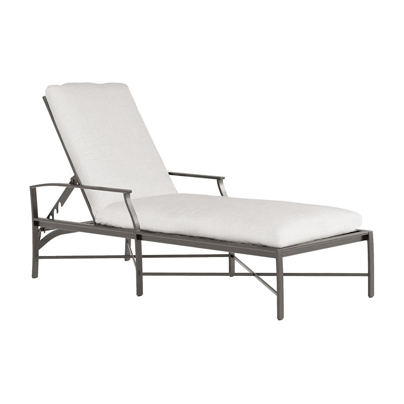 Monaco Aluminum Chaise - Slate Gray, No Welt, Snow Sunbrella® Linen, Slate Gray