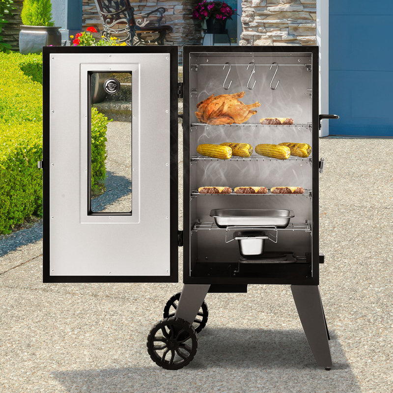 Fumoir électrique analogique de 28 pouces avec fenêtre transparente Royal Gourmet, noir