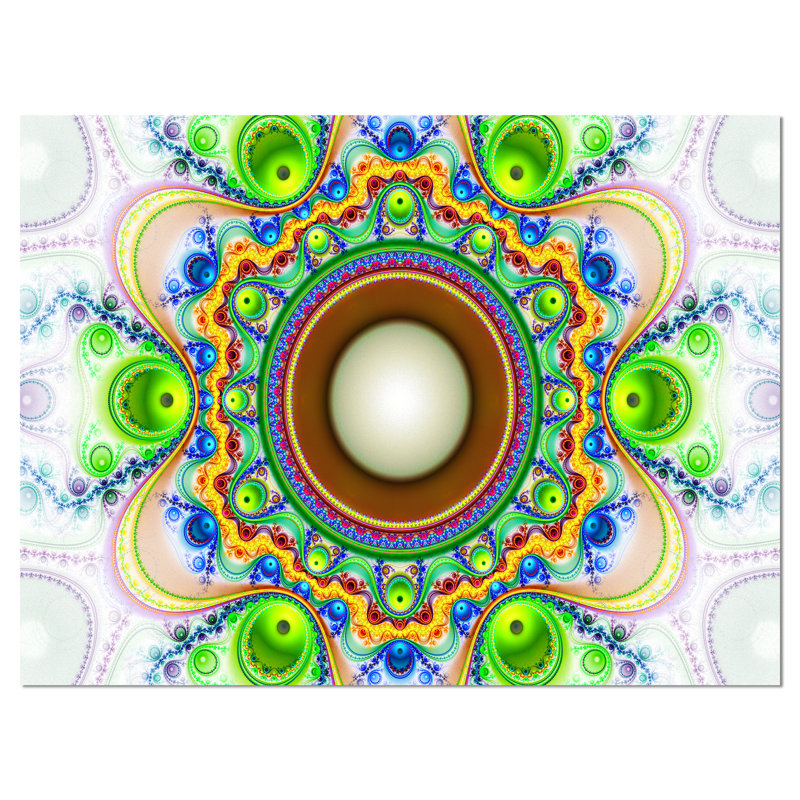 «Green Fractal Circles and Waves», impression de Cnavas, H 40 po x l 60 po x 1,5 po, H 36 po x l 46 po x 1,5 po