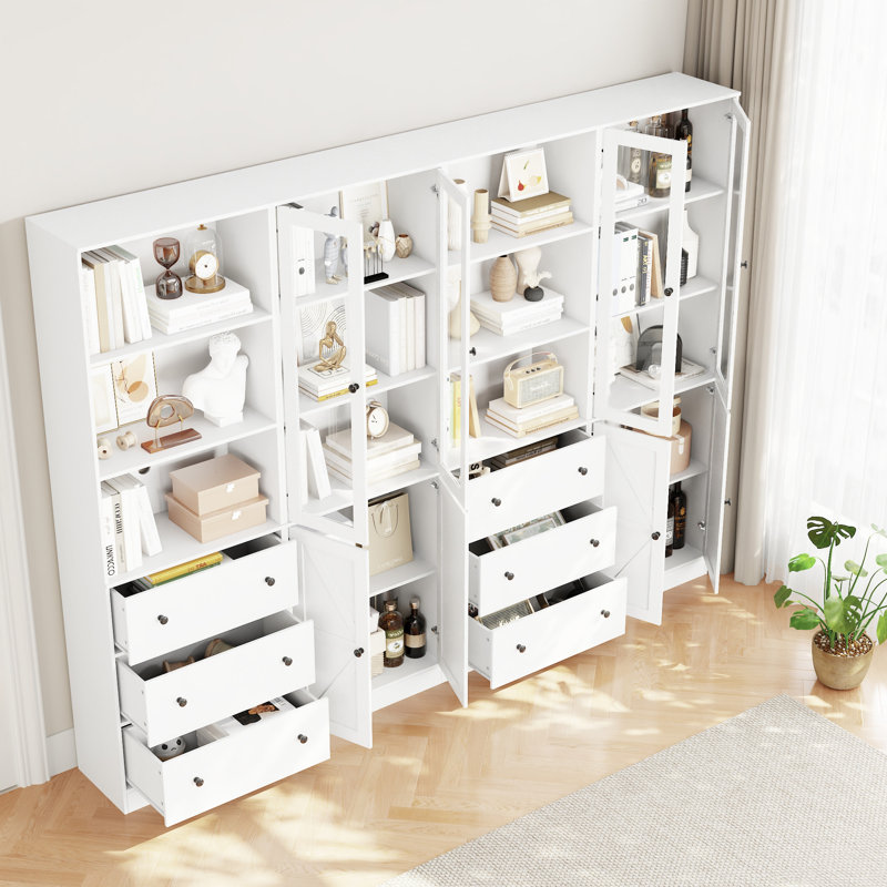 Ensemble de bibliothèques 70 po x H 94,48 po, Blanc