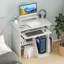 Table de bureau pour ordinateur portable avec tablettes de rangement Oveson 29,5 pouces, blanc-1026836607