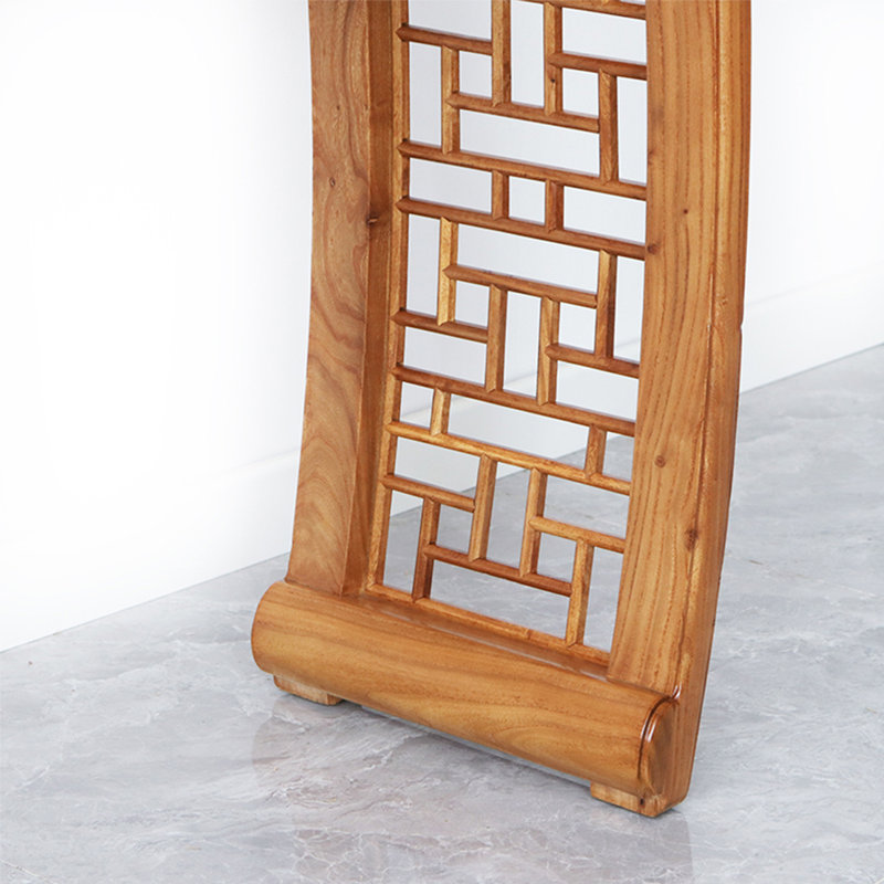 Retro Classical Art Console Table, Natural Wood
