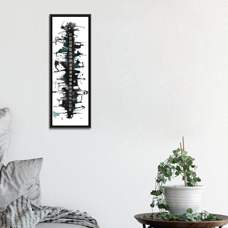 «Spine» par Hodaya Louis - reproduction, H 36 po x l 12 po x P 1,5 po, Toile encadrée de bois rustique foncé