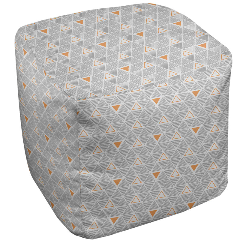 Repose-pieds à cubes triangles à la main couleur complète, Orange