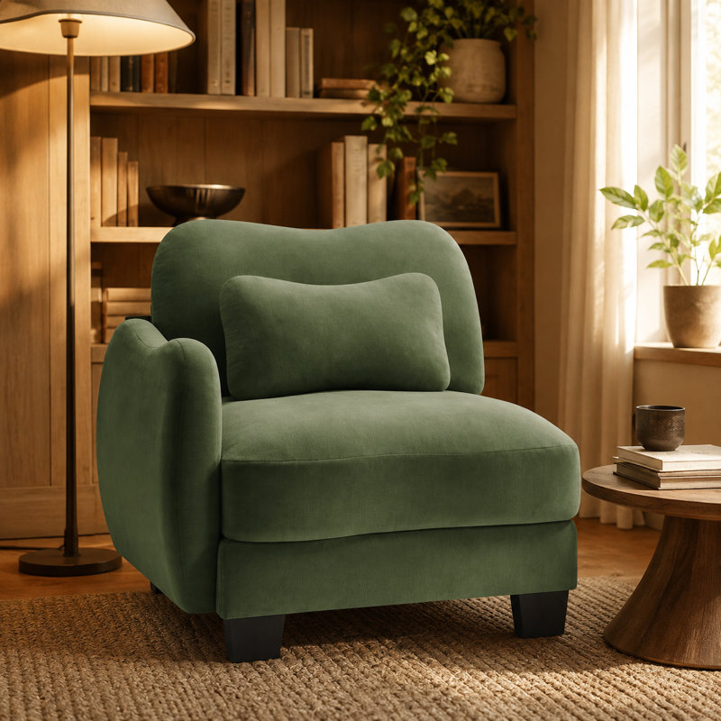 Canapé LSF Fresh Green Chenille - Canapé modulaire avec capitonnage texturé et structure renforcée