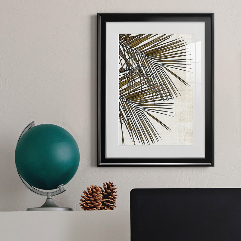 Palmier I - peinture encadrée, Noir, H 22,5 po x l 30,5 po x P 1,5 po