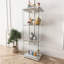 Vitrine moderne en verre avec lumières DEL, tablettes en verre trempé à 3 niveaux, conception à assemblage rapide-126560674
