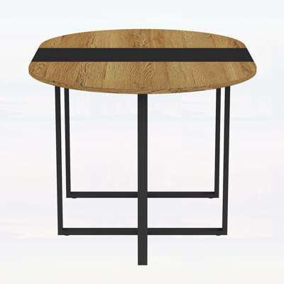 Sleek Oval Dining Table with Warm Wood Grain, Scratch-Resistant Finish, and Versatile Use for Modern Homes