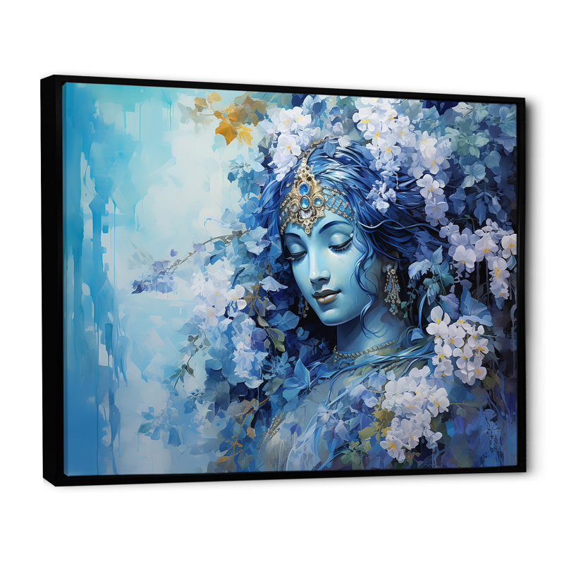 L'hindouisme Varunas Watery Wisteria I - impression, Cadre flottant noir, H 30 po x l 40 po x P 1,5 po