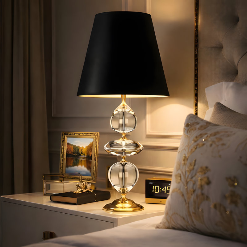 Lampe de table 30,75 po Williamsburg Orlando, Laiton moderne, Noir opaque
