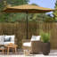 Parasol de patio rectangulaire de 6,5 pi x 10 pi, café, avec fonction d'inclinaison et de manivelle pratique, protection 50+ pour table d'extérieur, grande manivelle forte, inclinable, couleur café,