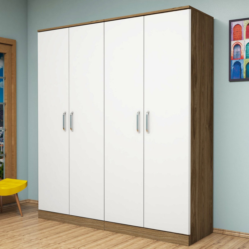 Armoire Nidia, Brun / blanc