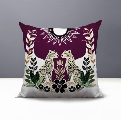 Spoke Leopard Reversible Indoor/Outdoor Square Pillow