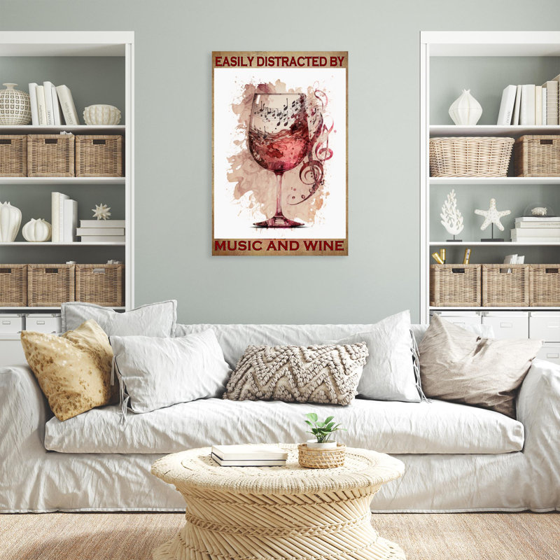 Impression sur toile, "Deckland Easily Distract By Music And Wine", H 20 po x l 16 po x P 1,25 po
