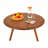 Sidney Solid Walnut Wood Round Coffee Table, Mid-Century Modern-21308740