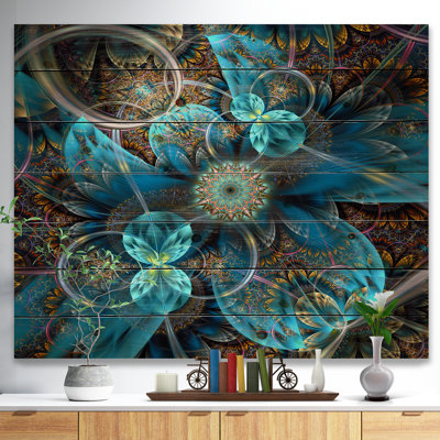 «Fractal Blue Flowers», reproduction d'art sur toile