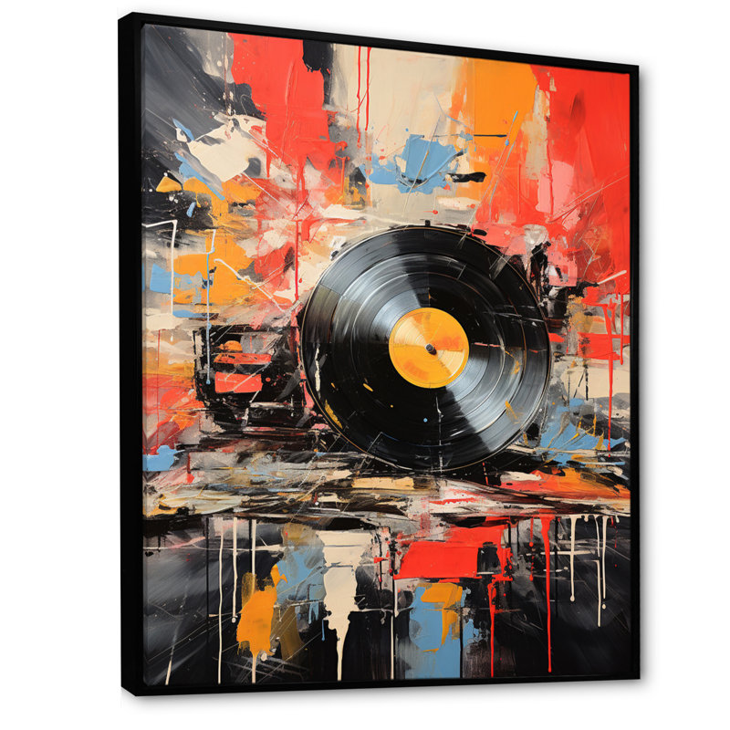 Vinyle, disque vinyle, Fusion II, H 40 po x l 30 po x P 1,5 po, Cadre flottant noir