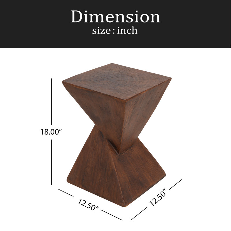 Geometric Mgo Side Table, Dark Brown