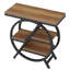 Ensemble de 2 tables de bout étroites avec 3 tablettes de rangement, table d'appoint industrielle en bois pour le salon et la chambre à coucher