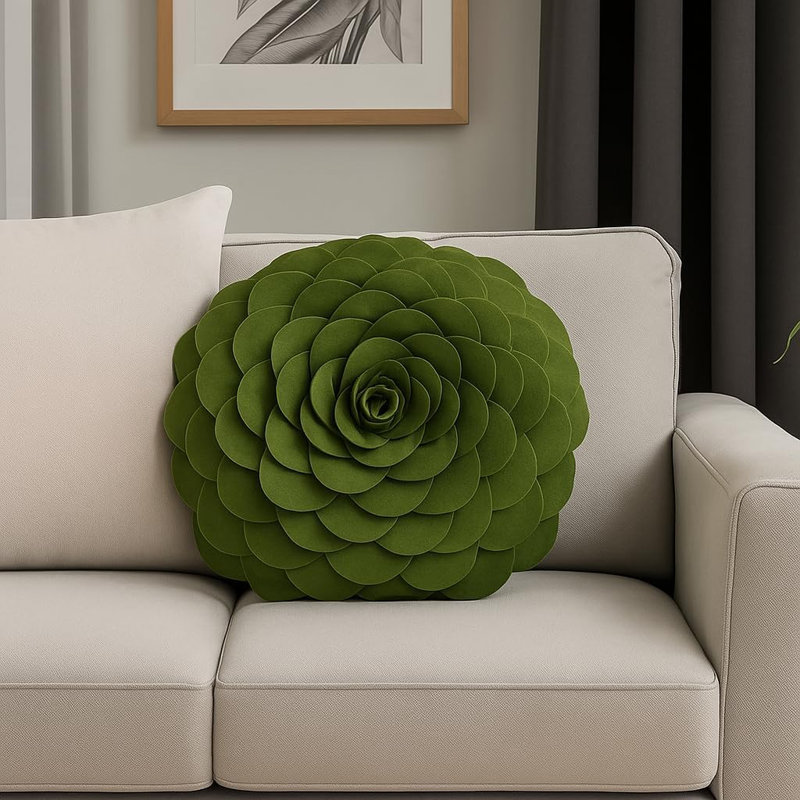  Housse de coussin en polyester, 13 po x 13 po, Polyester/ Bourre en polyester, Kiwi